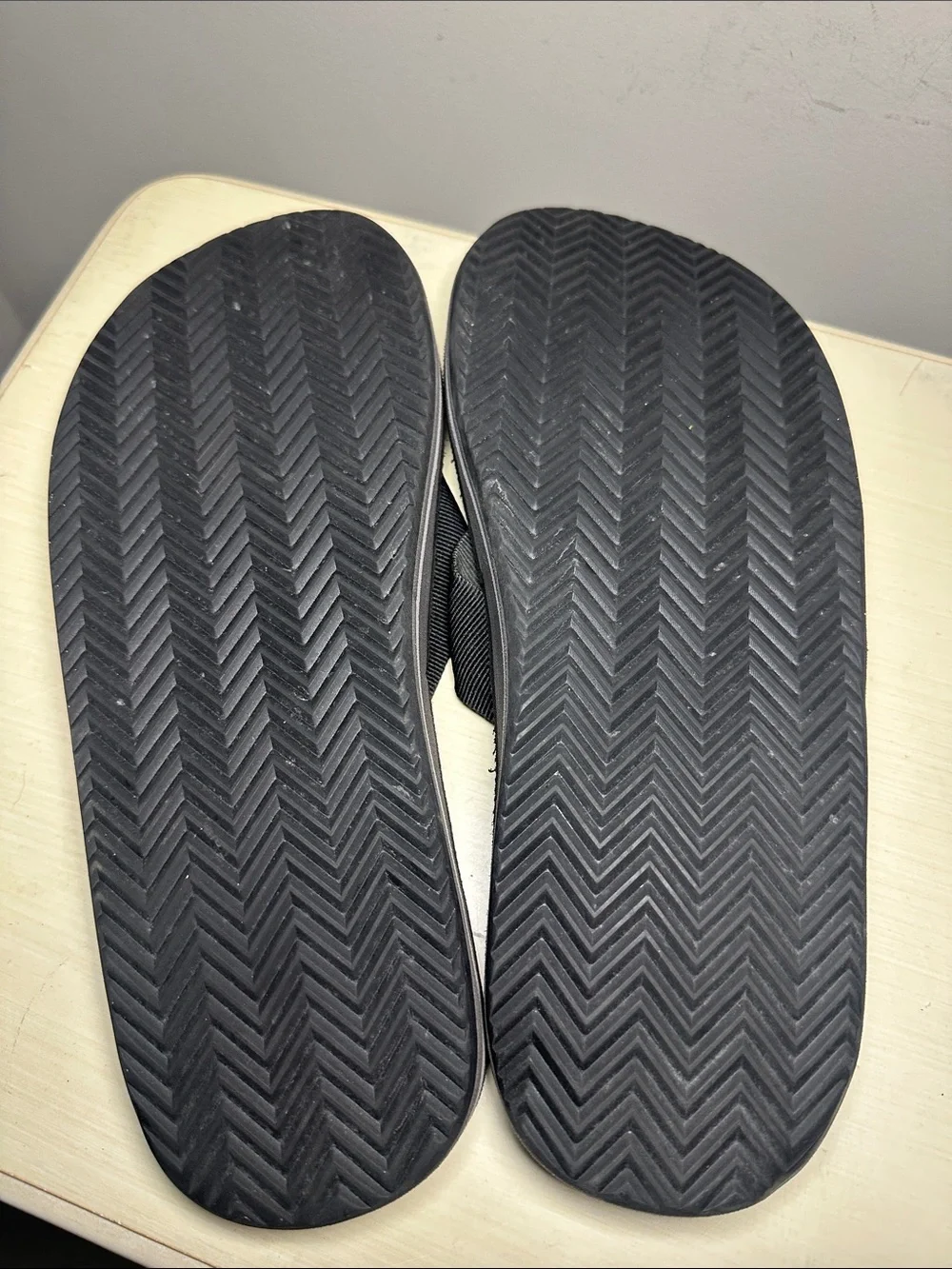 Teva Men's Black Flip-Flop Sandals with Fabric Straps